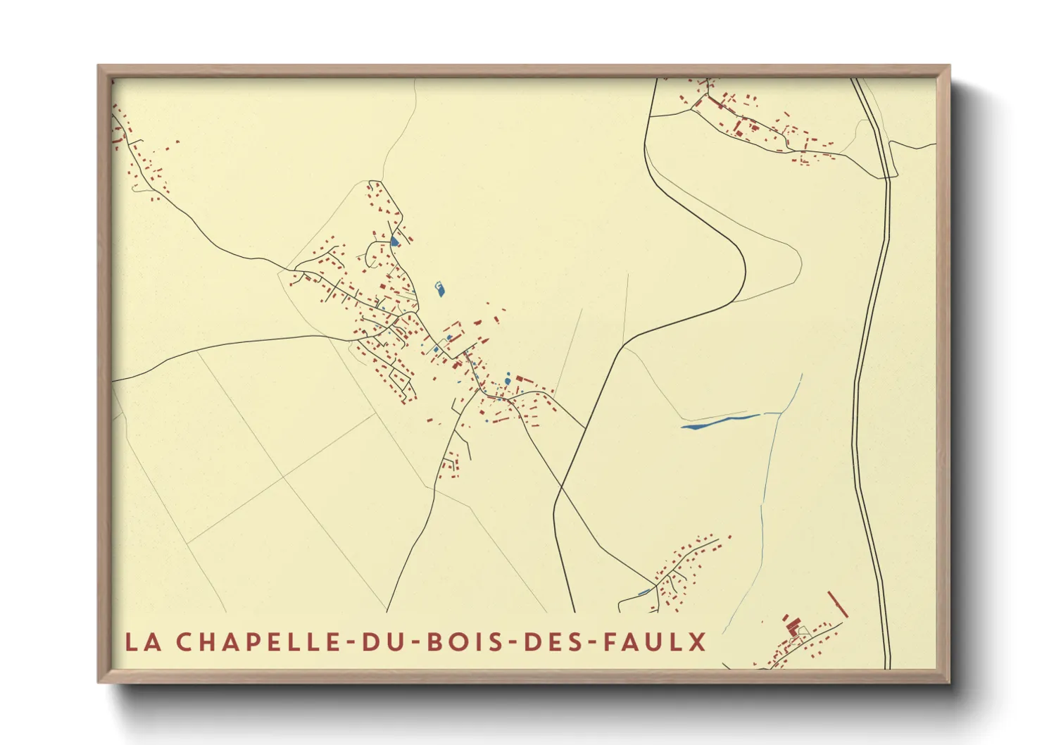 Une affiche de carte sur La Chapelle-du-Bois-des-Faulx