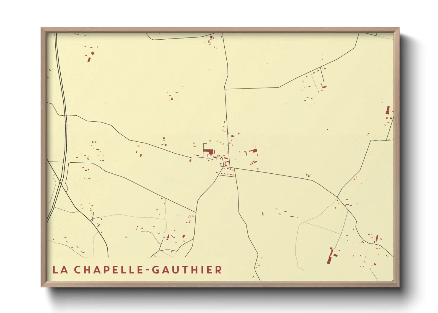 Une affiche de carte sur La Chapelle-Gauthier
