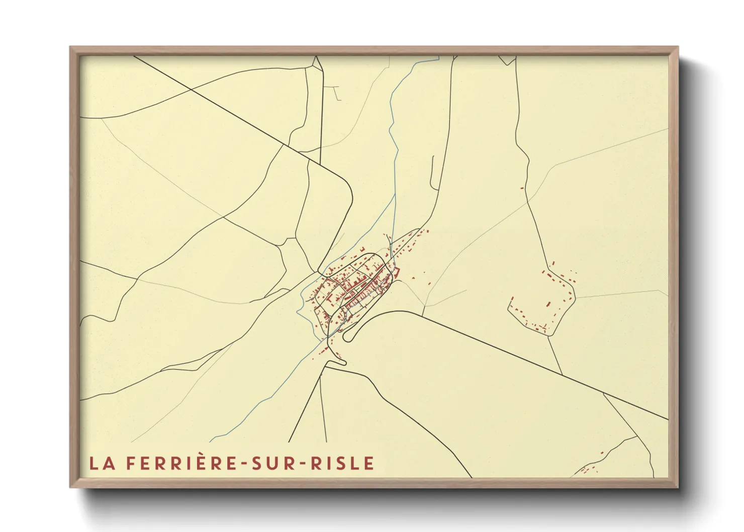 Une affiche de carte sur La Ferrière-sur-Risle