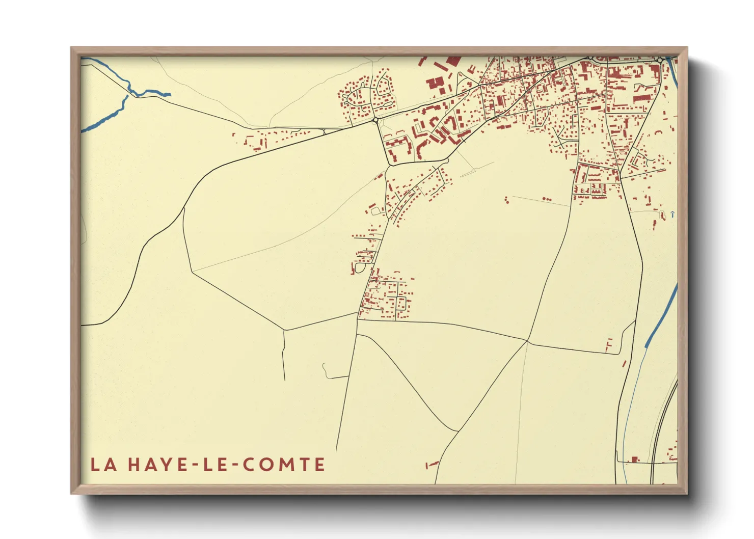Une affiche de carte sur La Haye-le-Comte
