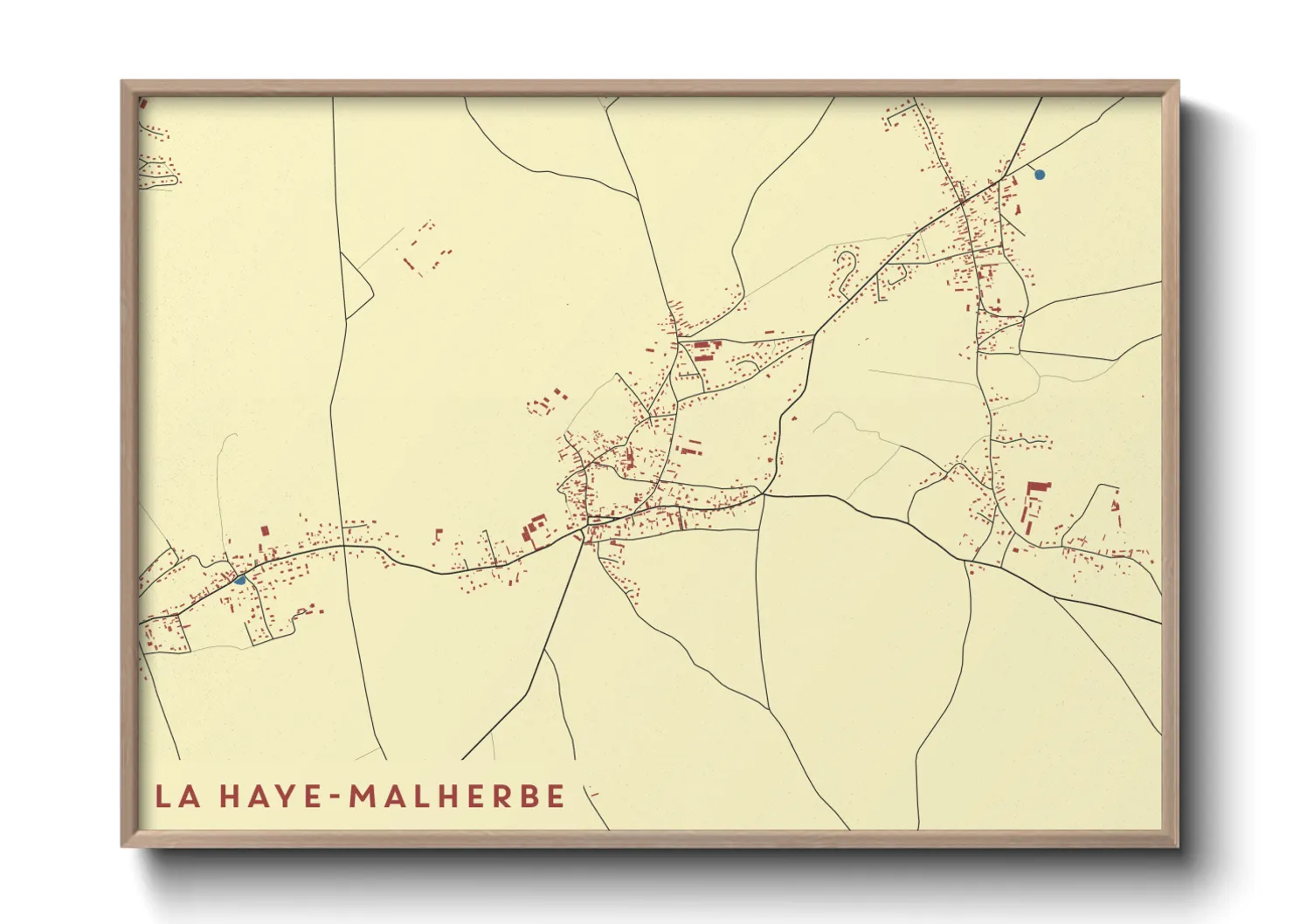 Une affiche de carte sur La Haye-Malherbe