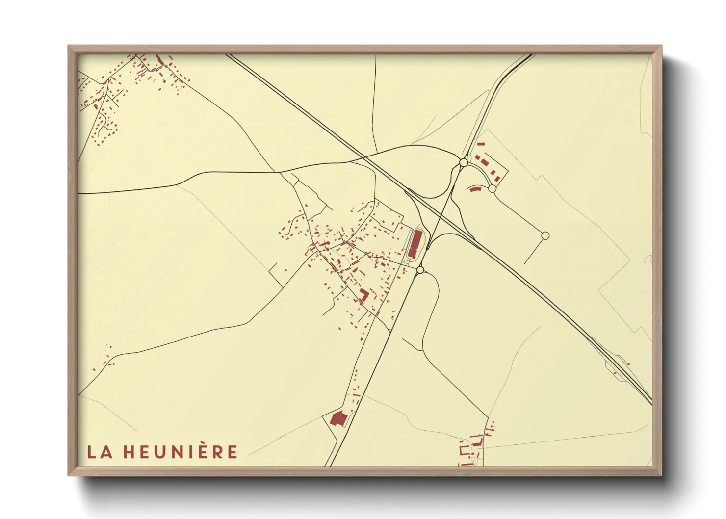 Une affiche de carte sur La Heunière
