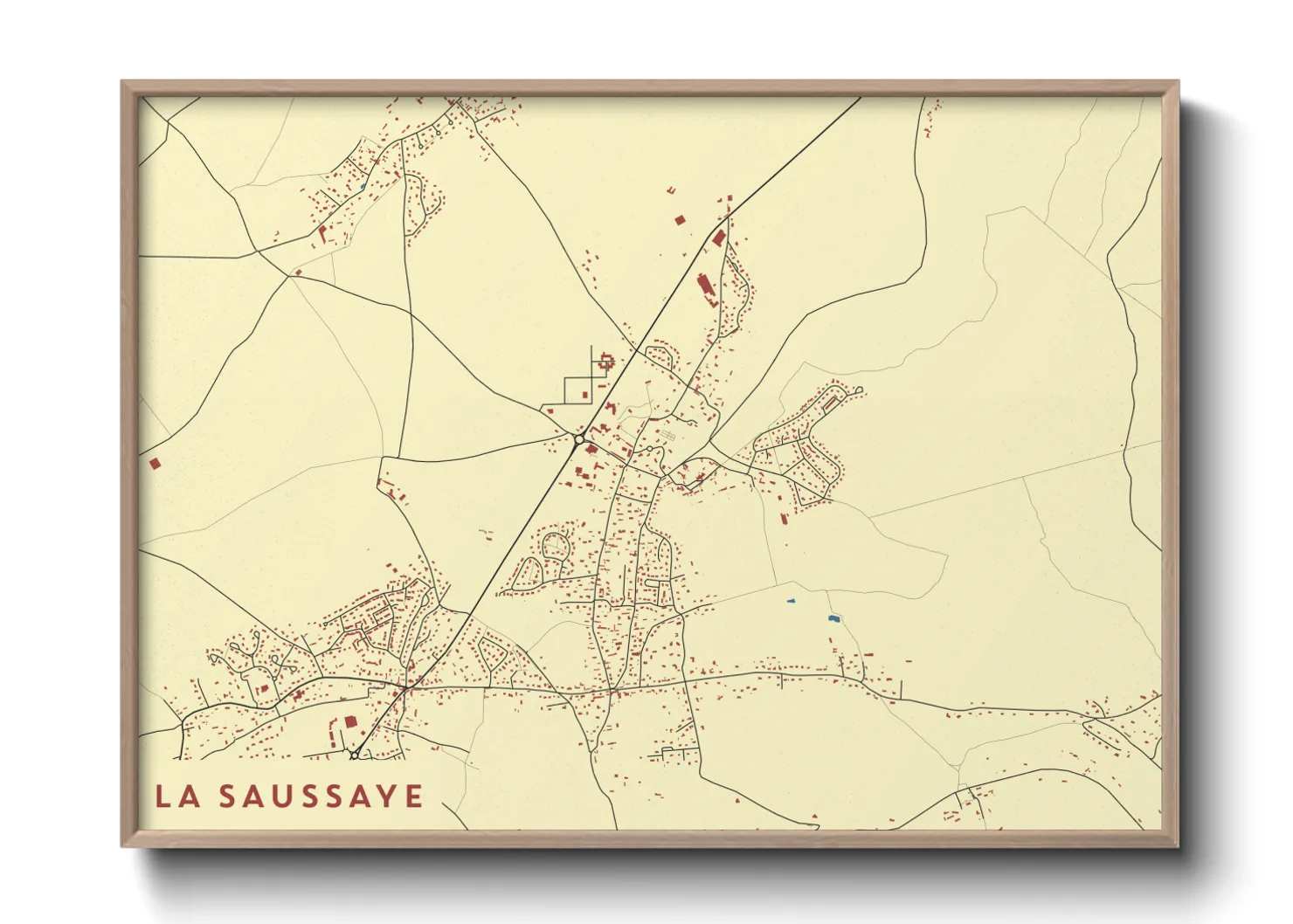 Une affiche de carte sur La Saussaye