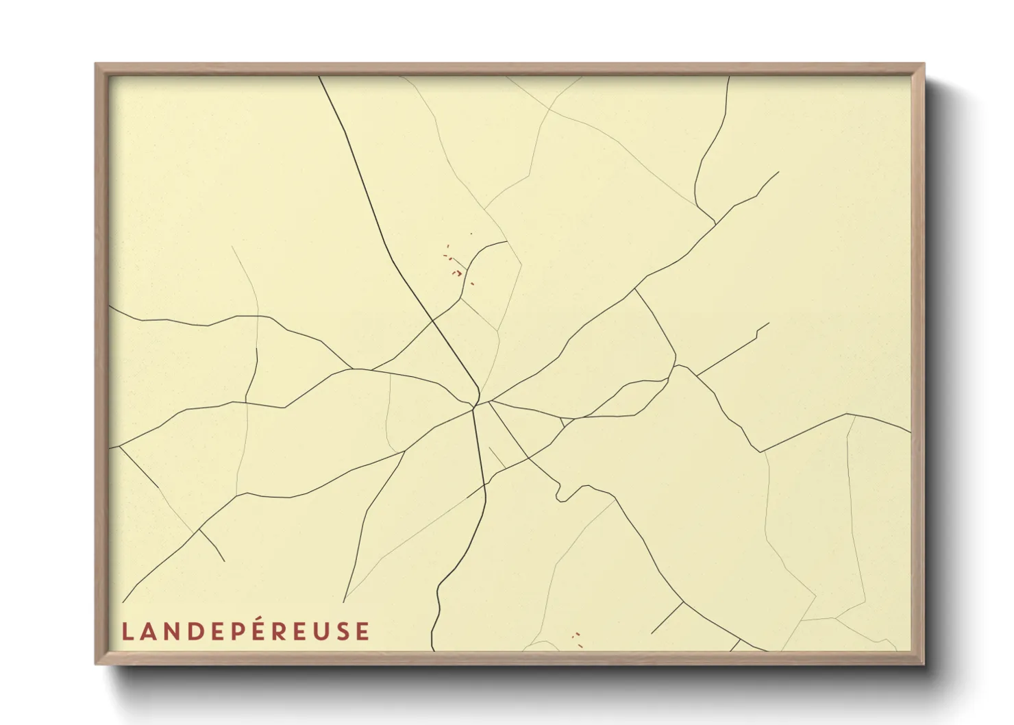 Une affiche de carte sur Landepéreuse