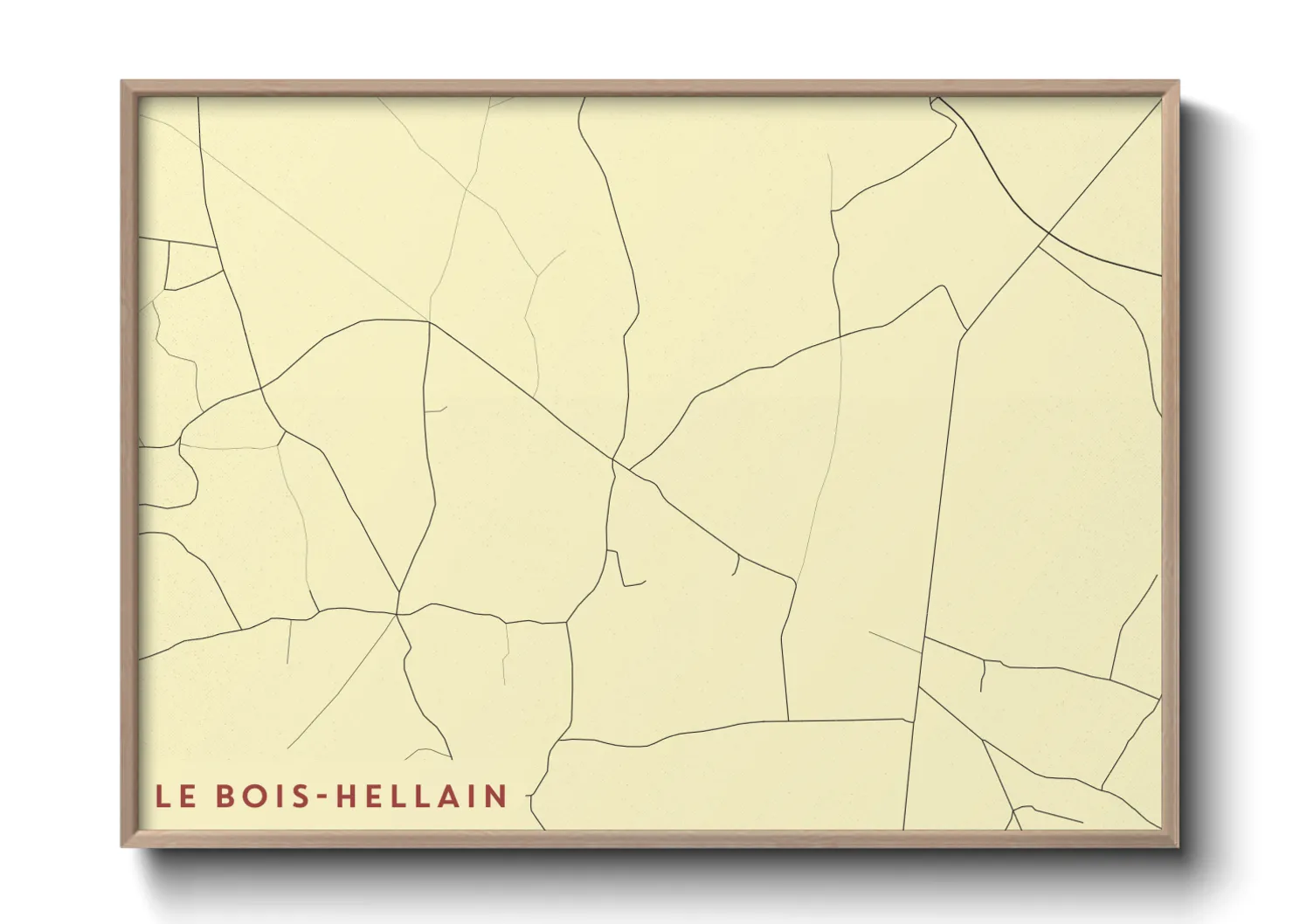 Une affiche de carte sur Le Bois-Hellain