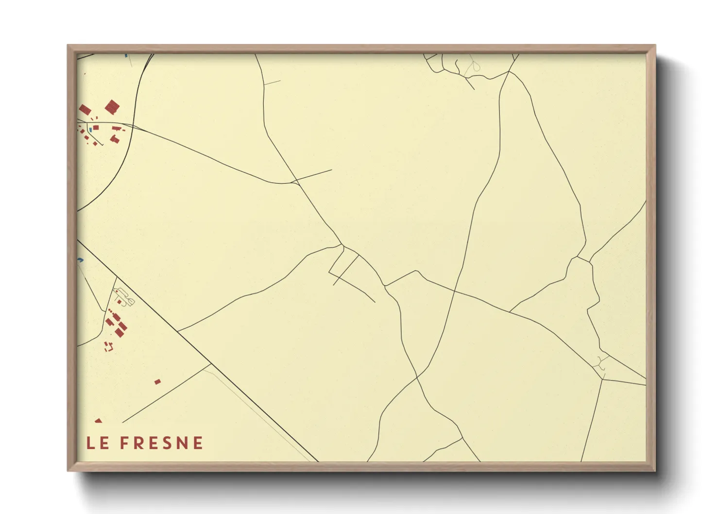 Une affiche de carte sur Le Fresne