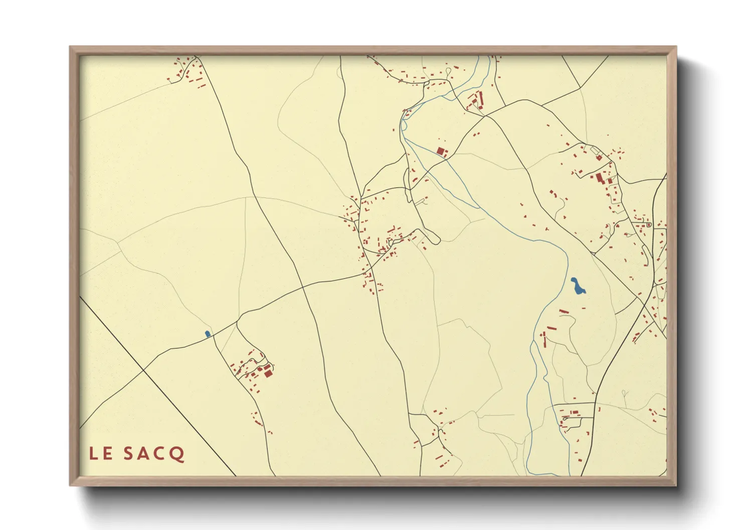 Une affiche de carte sur Le Sacq