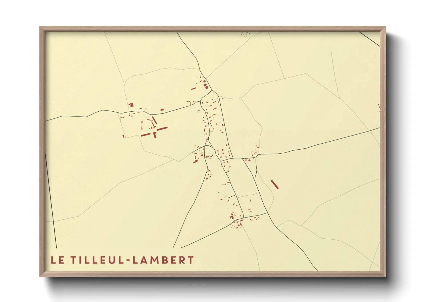 Une affiche de carte sur Le Tilleul-Lambert