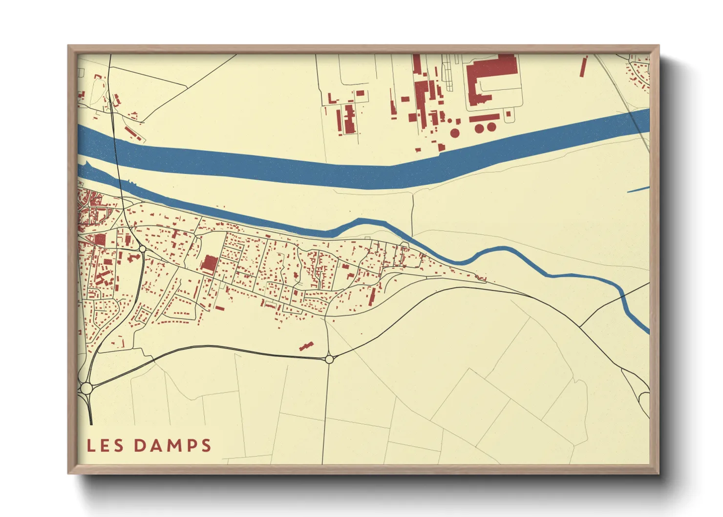 Une affiche de carte sur Les Damps