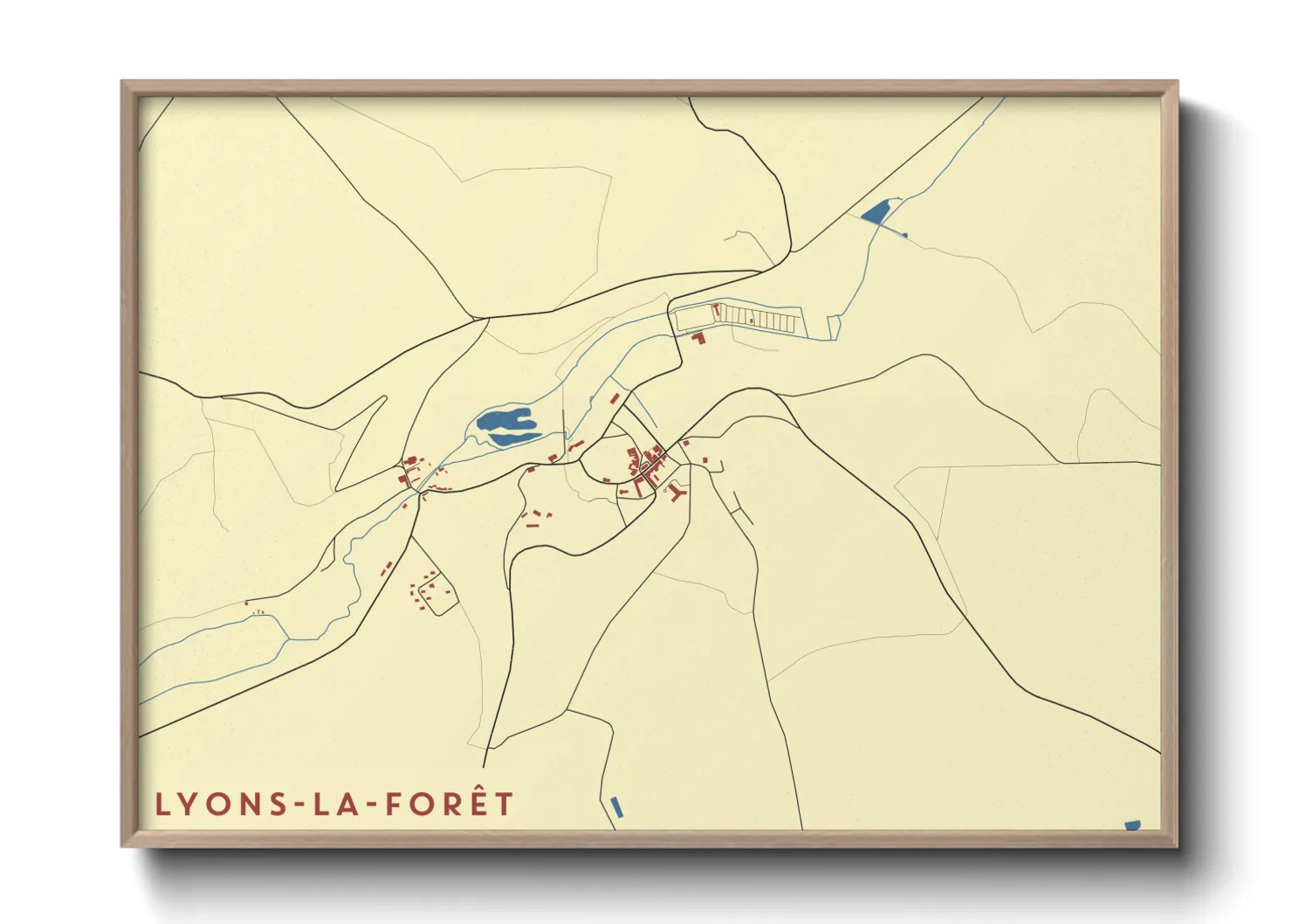 Une affiche de carte sur Lyons-la-Forêt
