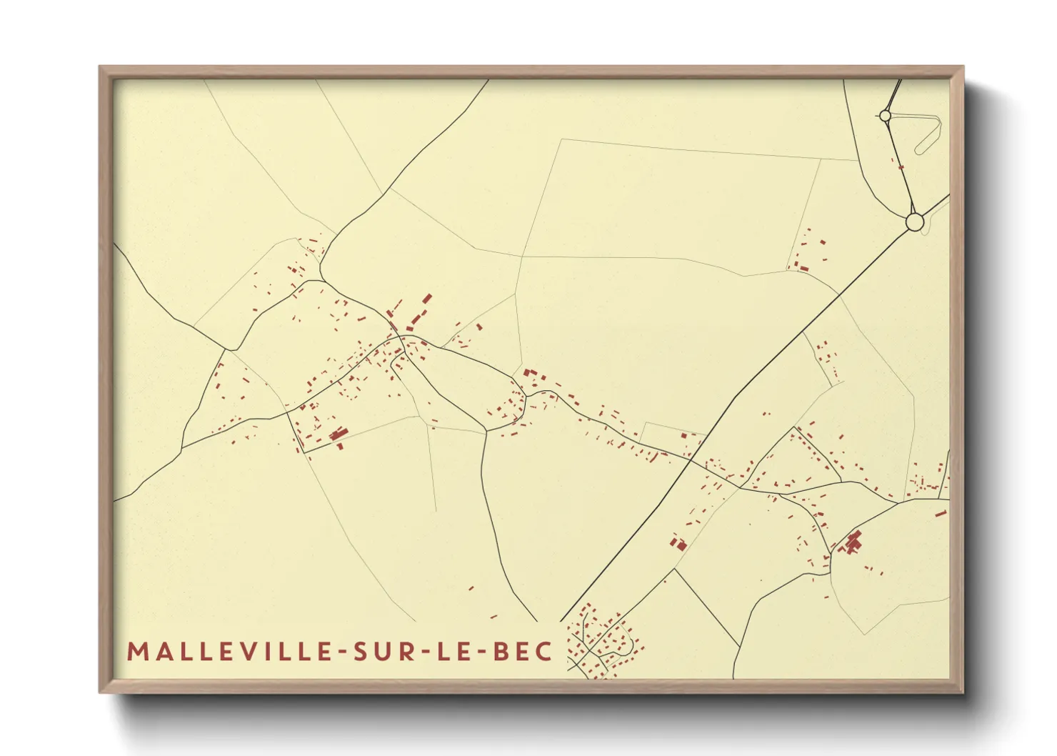 Une affiche de carte sur Malleville-sur-le-Bec