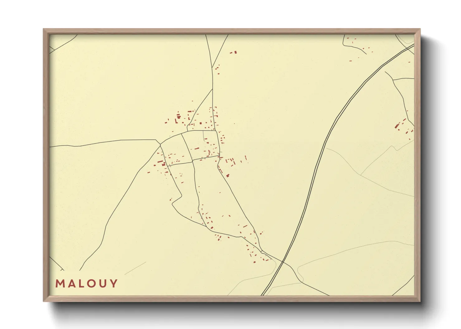 Une affiche de carte sur Malouy