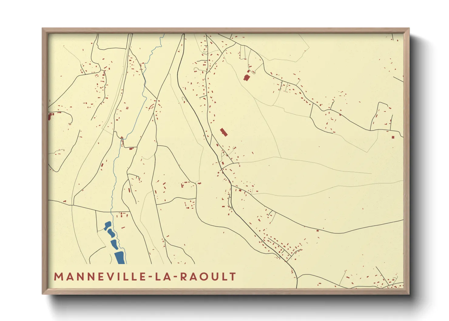 Une affiche de carte sur Manneville-la-Raoult