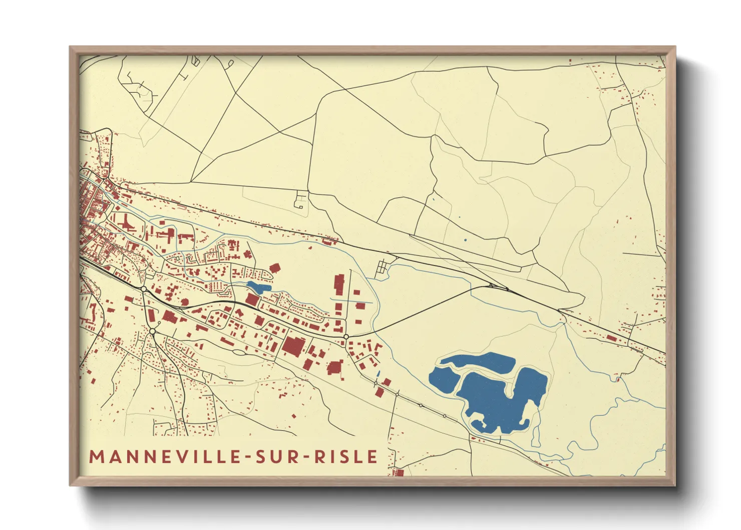 Une affiche de carte sur Manneville-sur-Risle