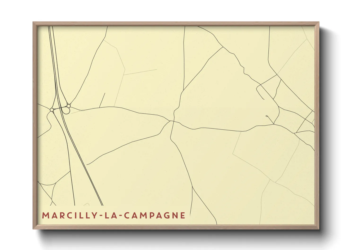 Une affiche de carte sur Marcilly-la-Campagne