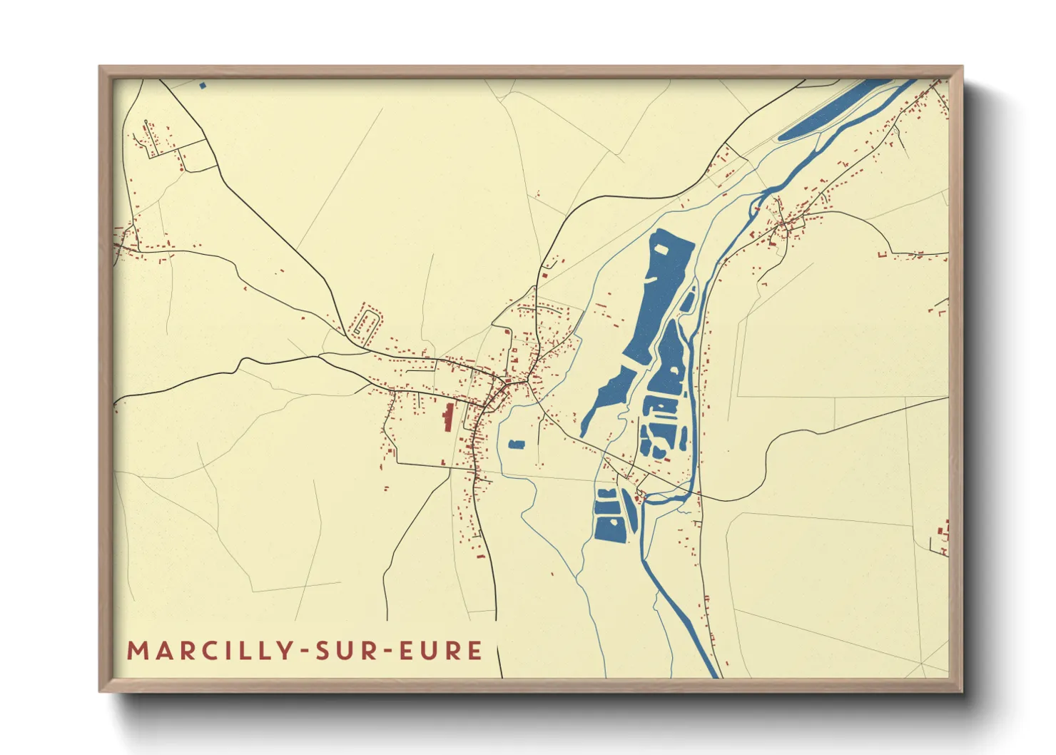 Une affiche de carte sur Marcilly-sur-Eure