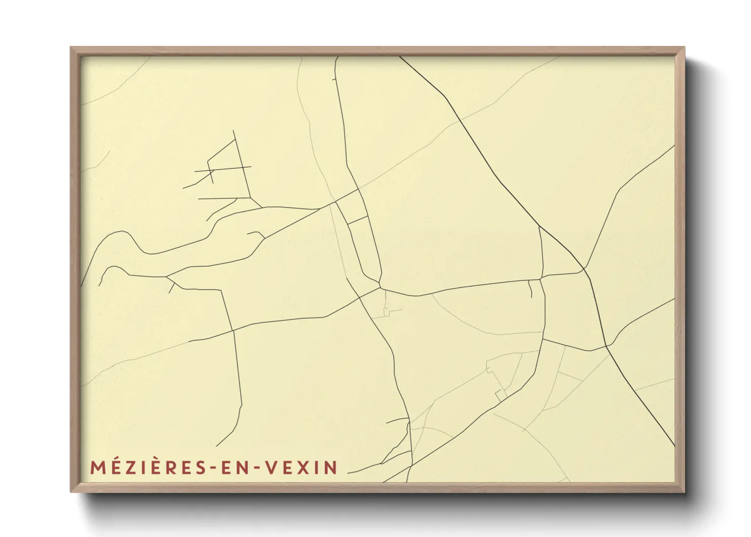 Une affiche de carte sur Mézières-en-Vexin