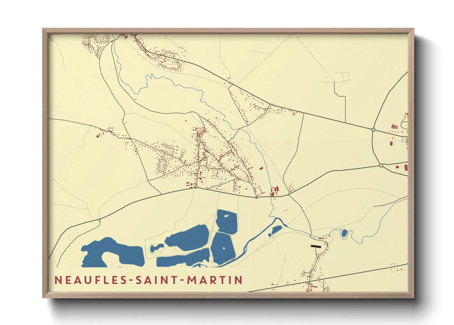 Une affiche de carte sur Neaufles-Saint-Martin