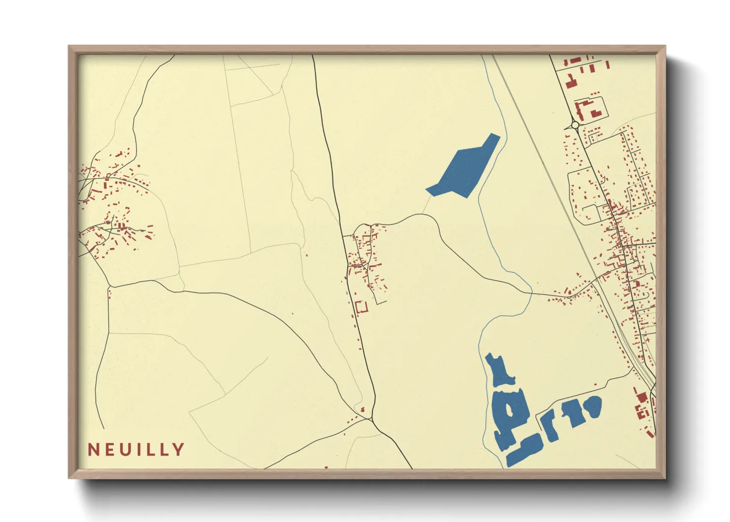 Une affiche de carte sur Neuilly