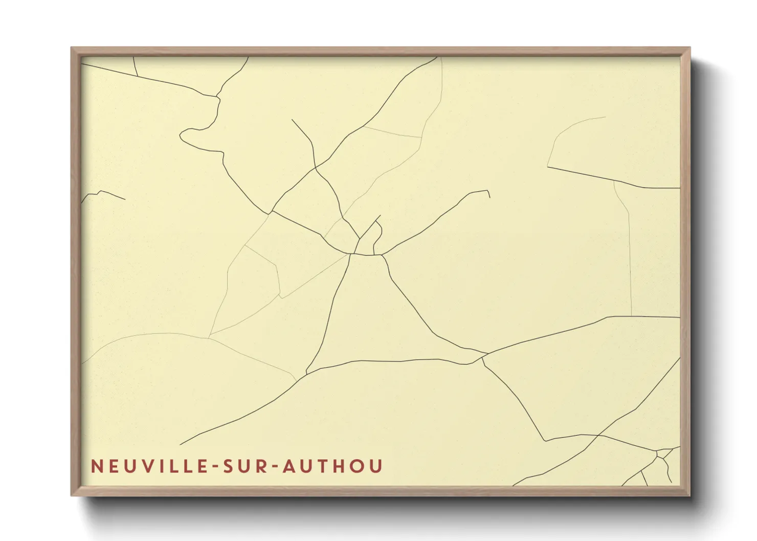 Une affiche de carte sur Neuville-sur-Authou