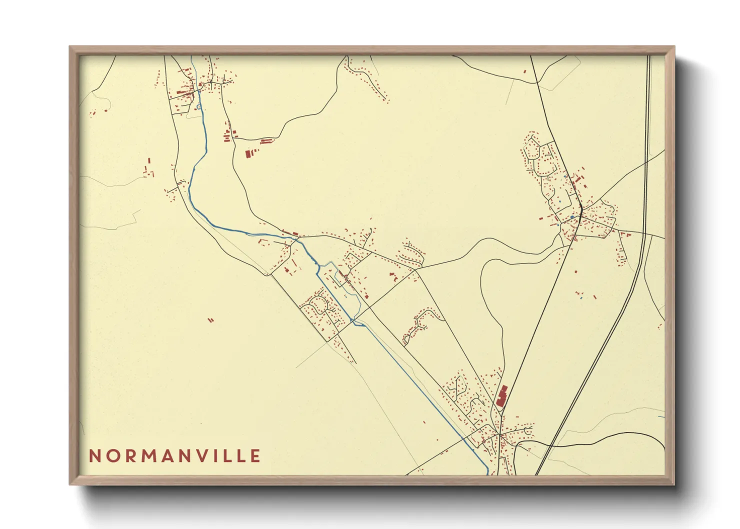 Une affiche de carte sur Normanville