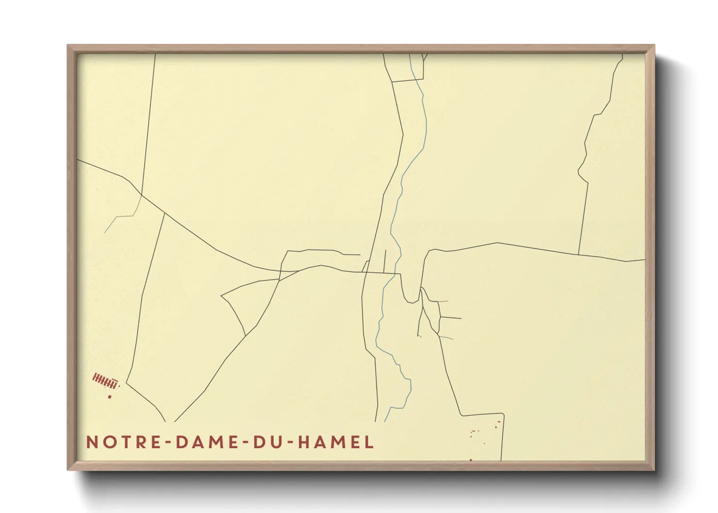Une affiche de carte sur Notre-Dame-du-Hamel