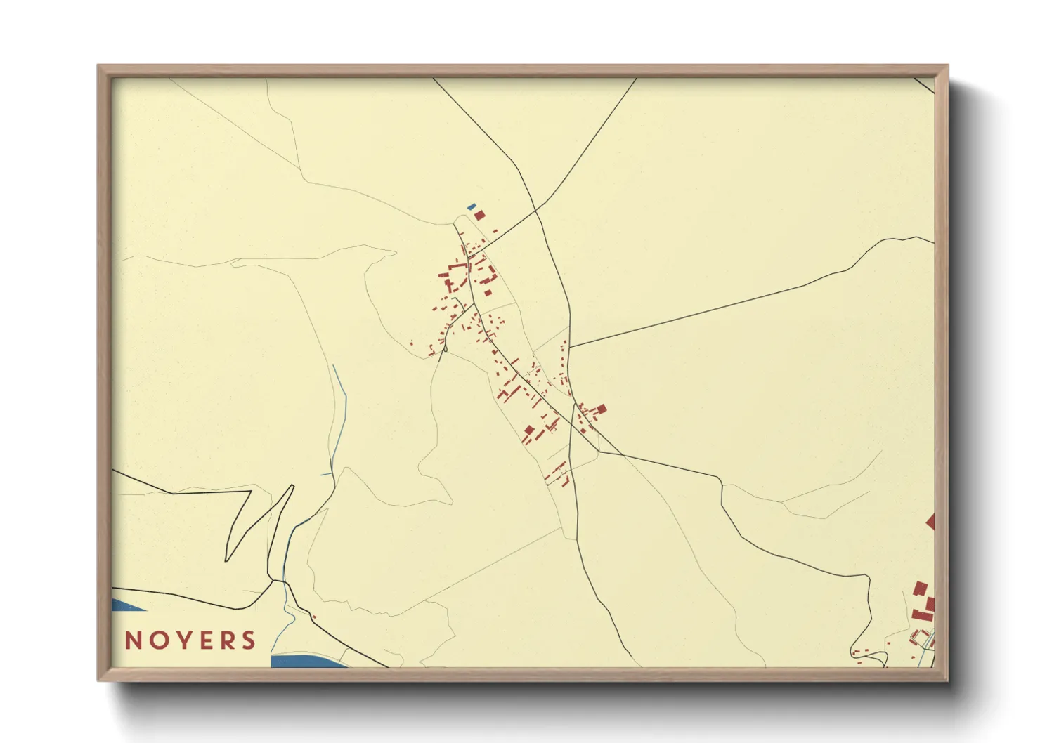 Une affiche de carte sur Noyers