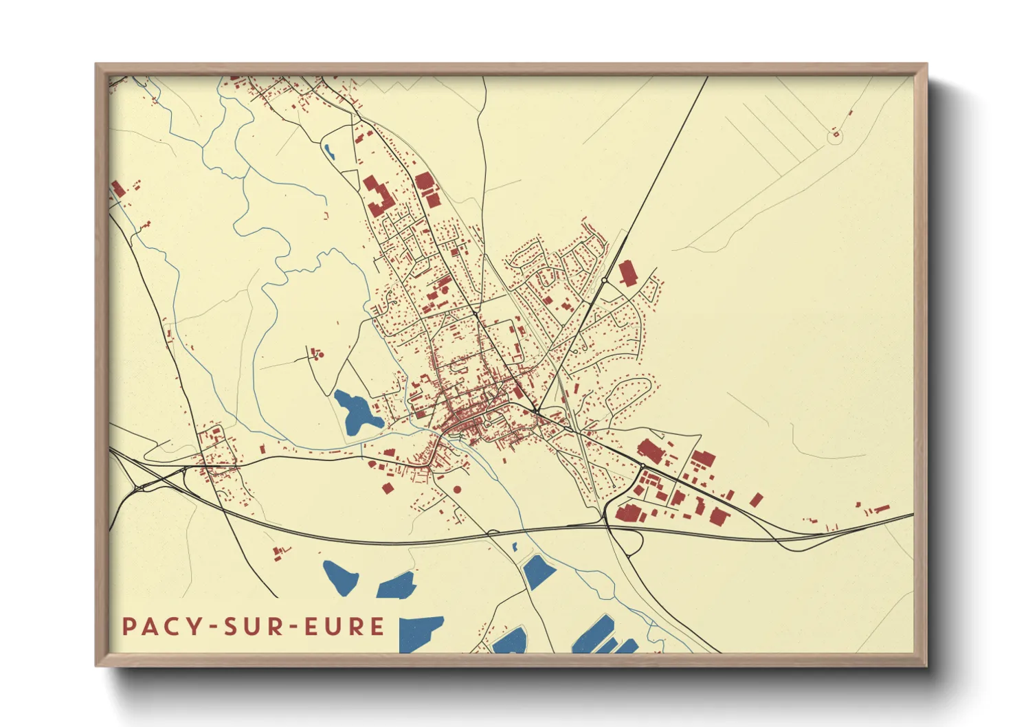 Une affiche de carte sur Pacy-sur-Eure