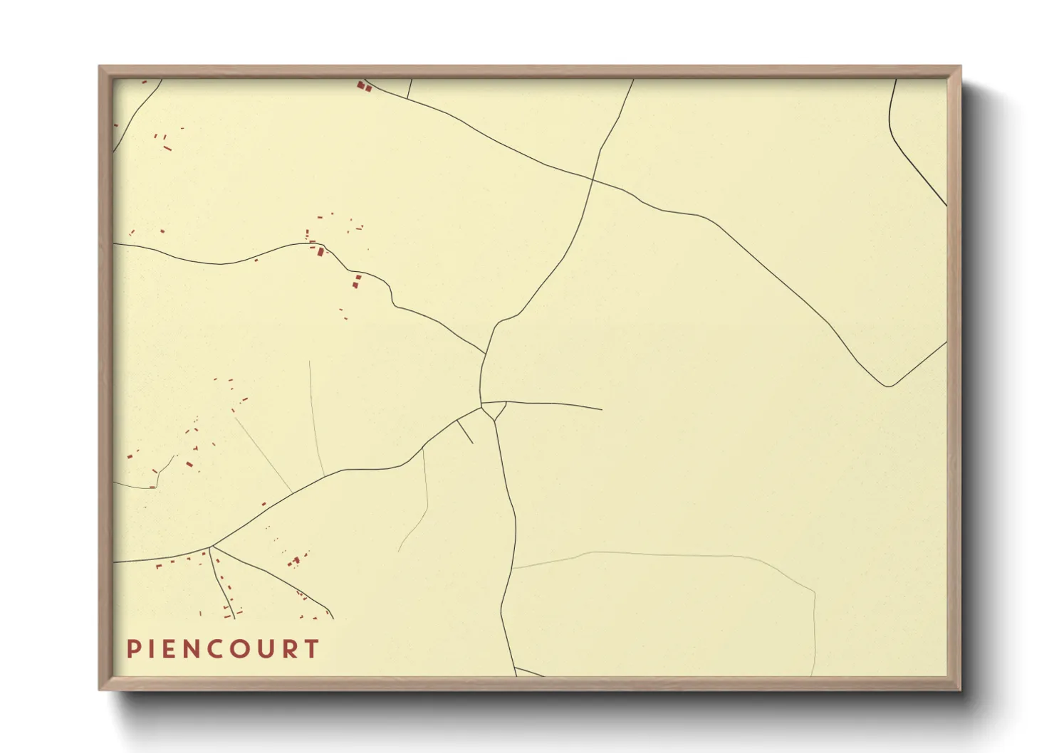 Une affiche de carte sur Piencourt