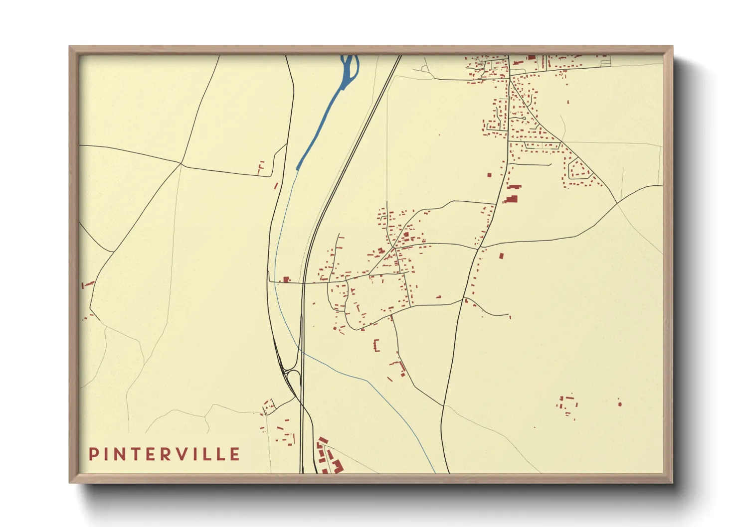 Une affiche de carte sur Pinterville