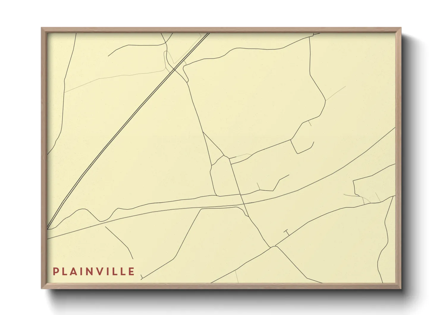 Une affiche de carte sur Plainville