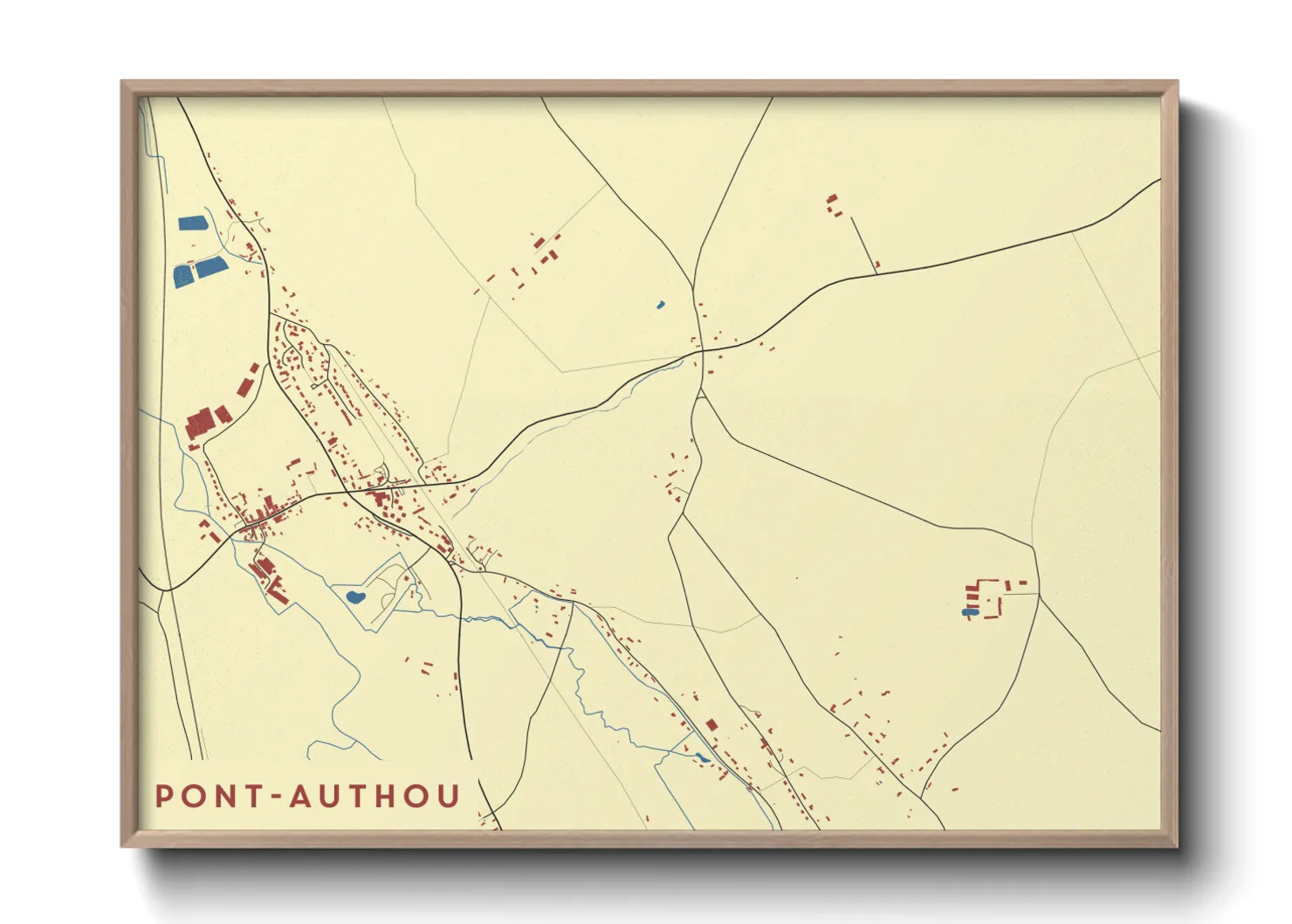 Une affiche de carte sur Pont-Authou