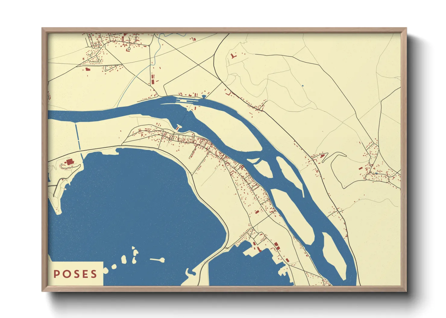 Une affiche de carte sur Poses