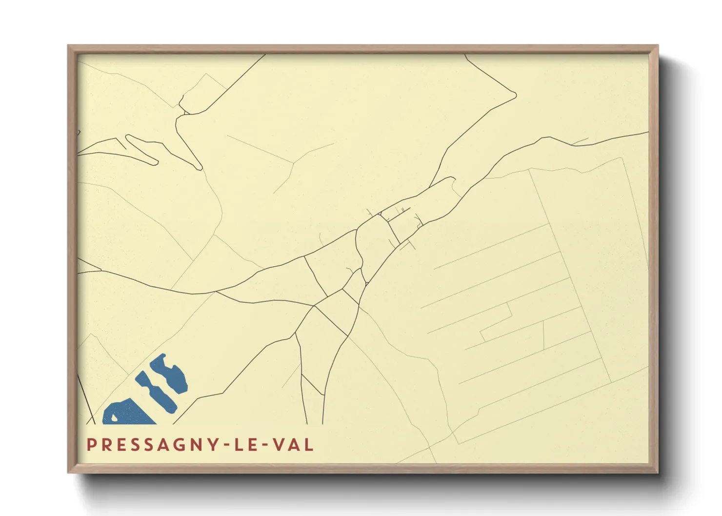 Une affiche de carte sur Pressagny-le-Val