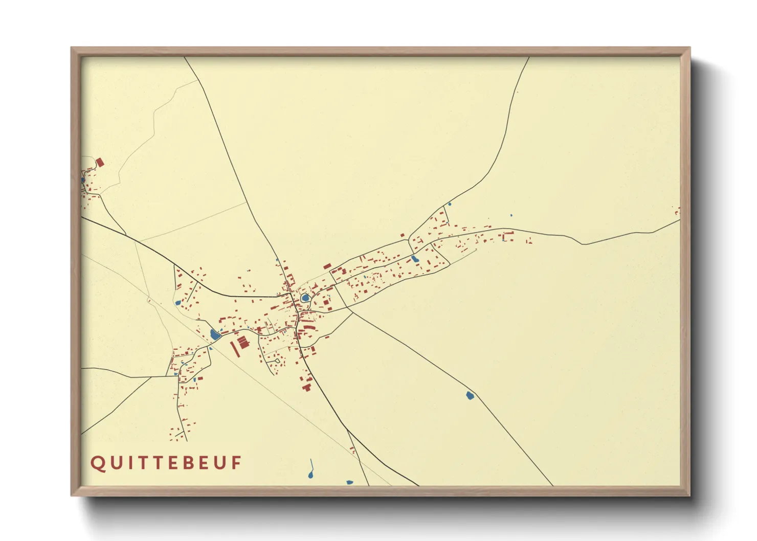 Une affiche de carte sur Quittebeuf