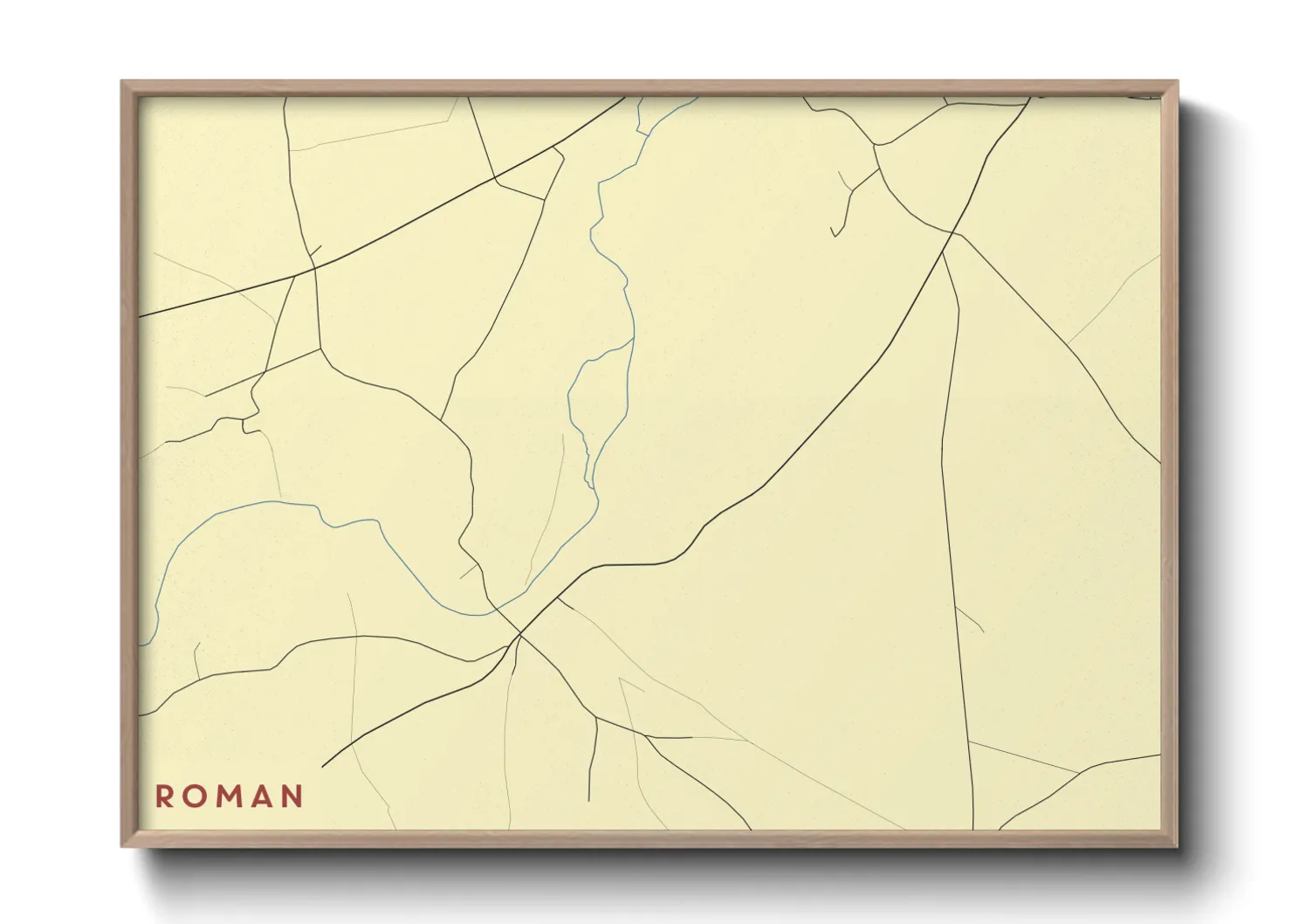 Une affiche de carte sur Roman
