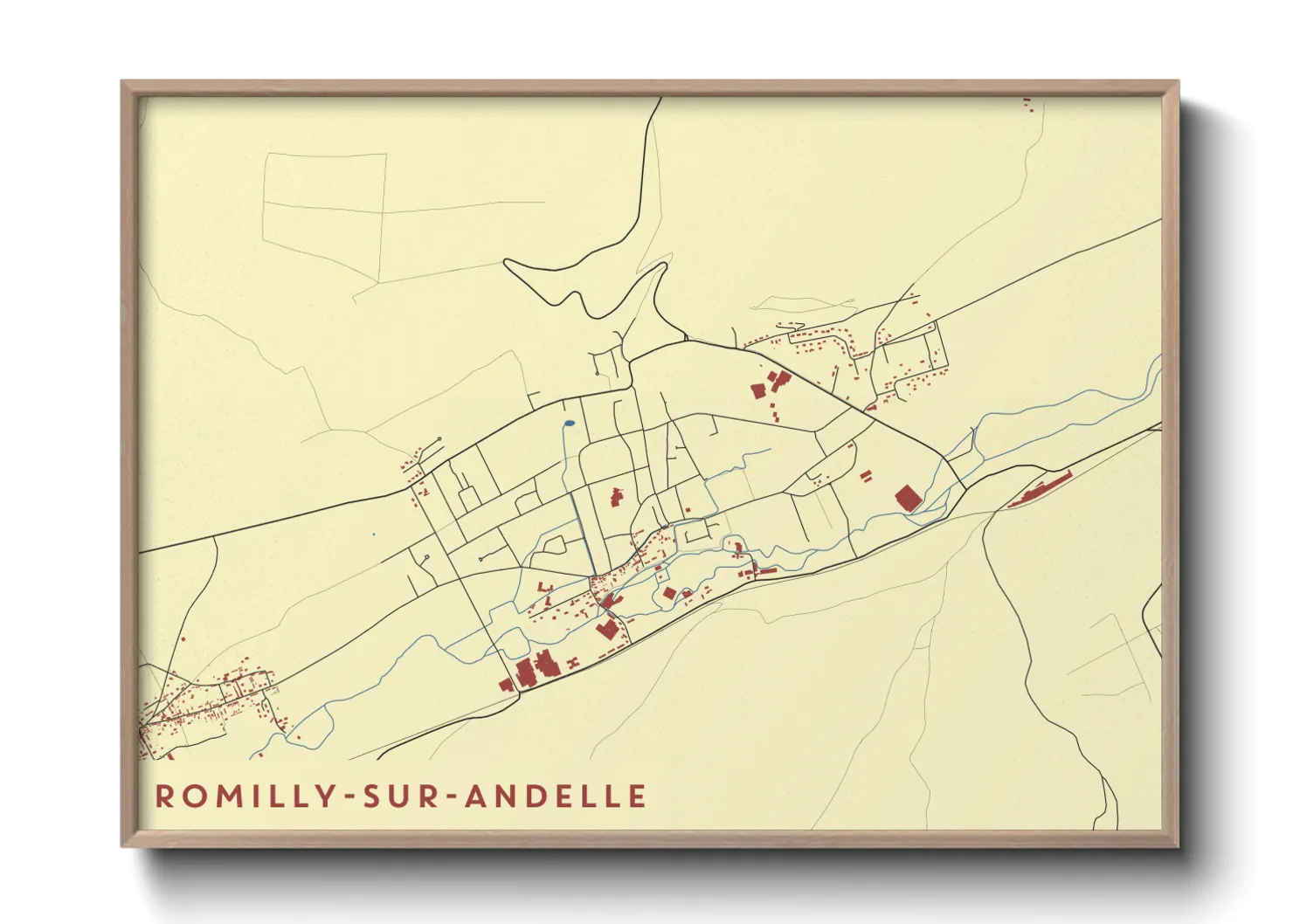 Une affiche de carte sur Romilly-sur-Andelle