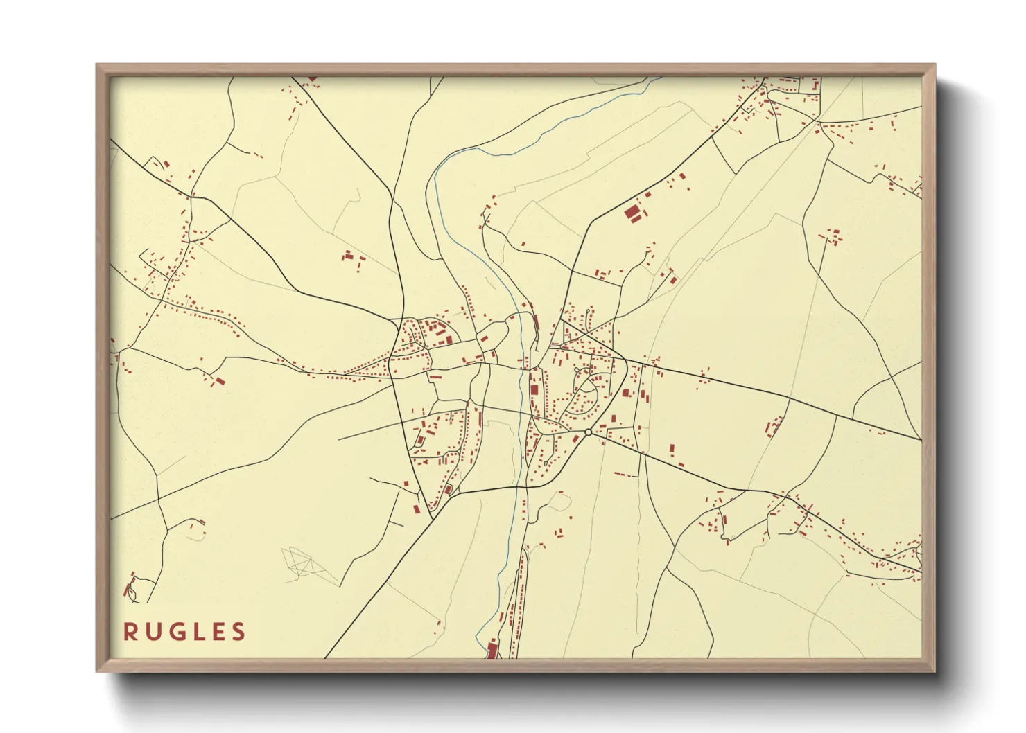 Une affiche de carte sur Rugles
