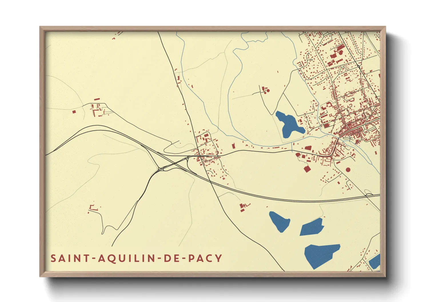 Une affiche de carte sur Saint-Aquilin-de-Pacy