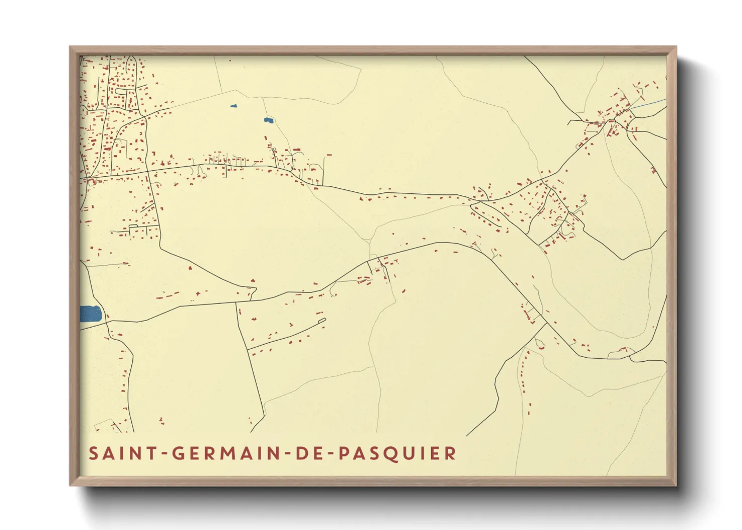 Une affiche de carte sur Saint-Germain-de-Pasquier
