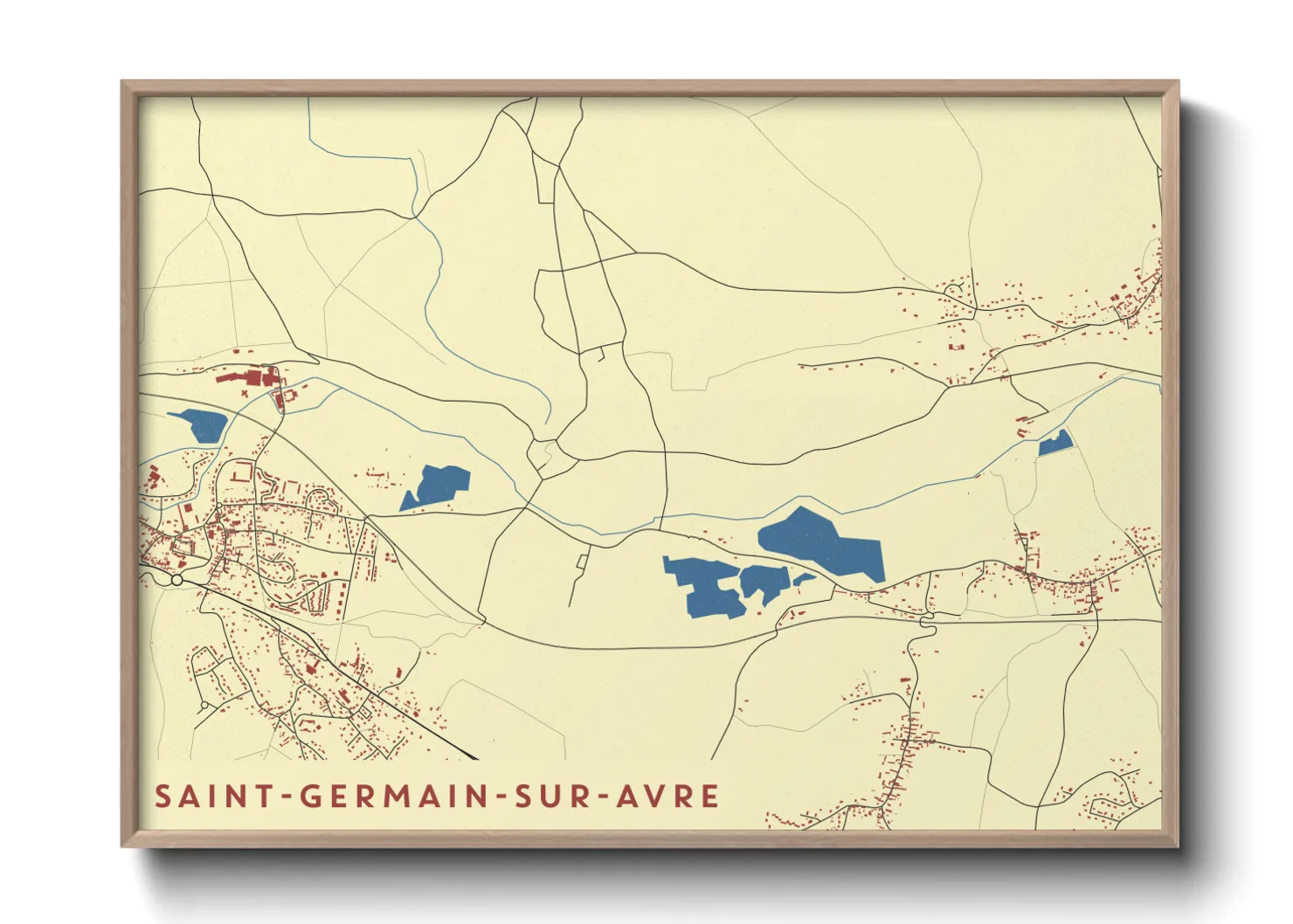 Une affiche de carte sur Saint-Germain-sur-Avre