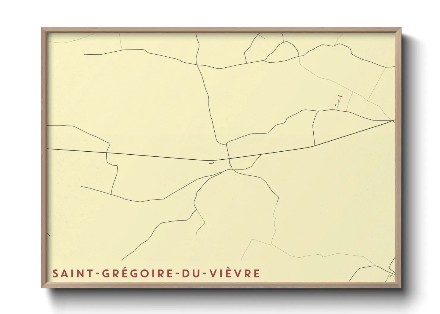 Une affiche de carte sur Saint-Grégoire-du-Vièvre