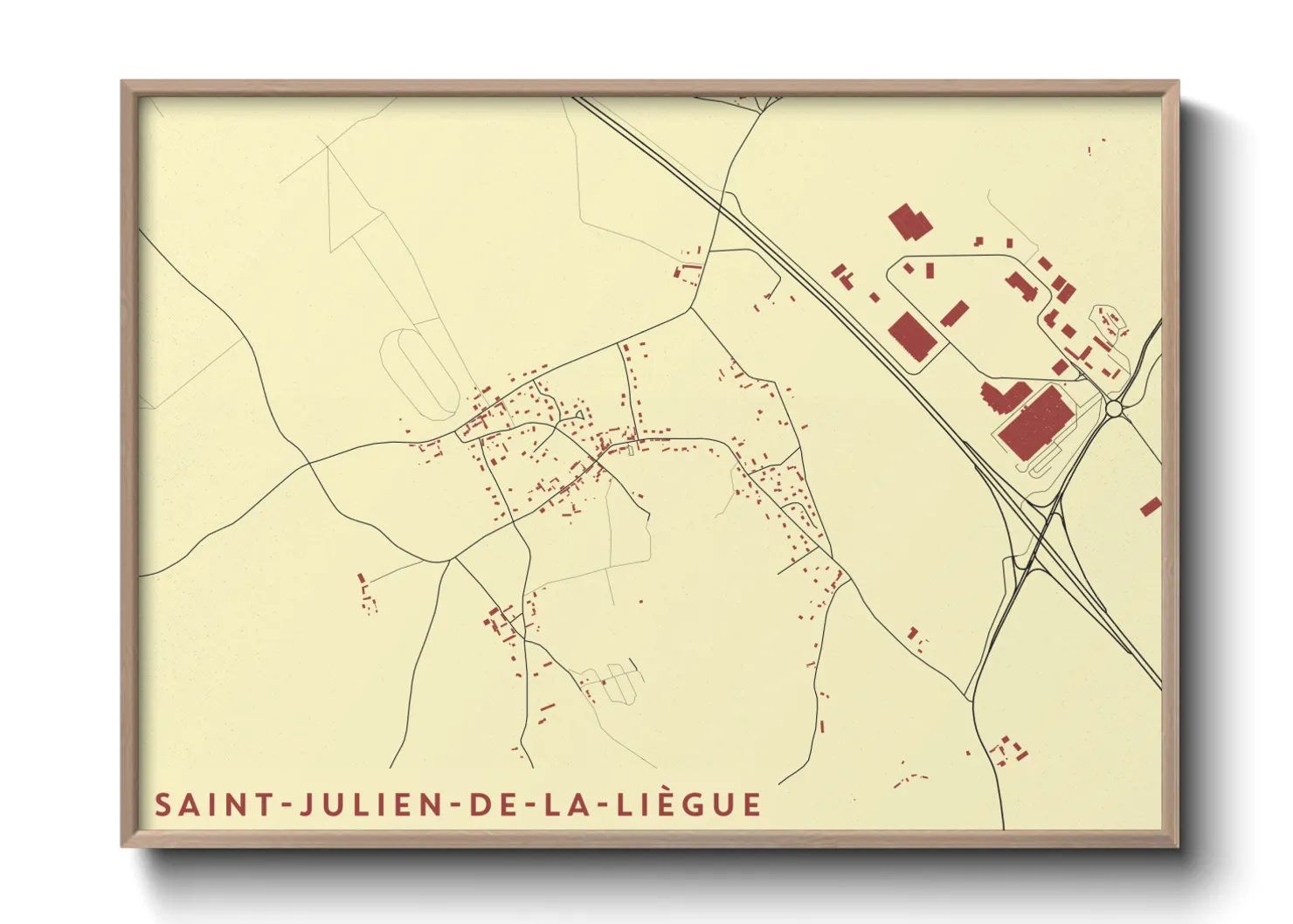 Une affiche de carte sur Saint-Julien-de-la-Liègue