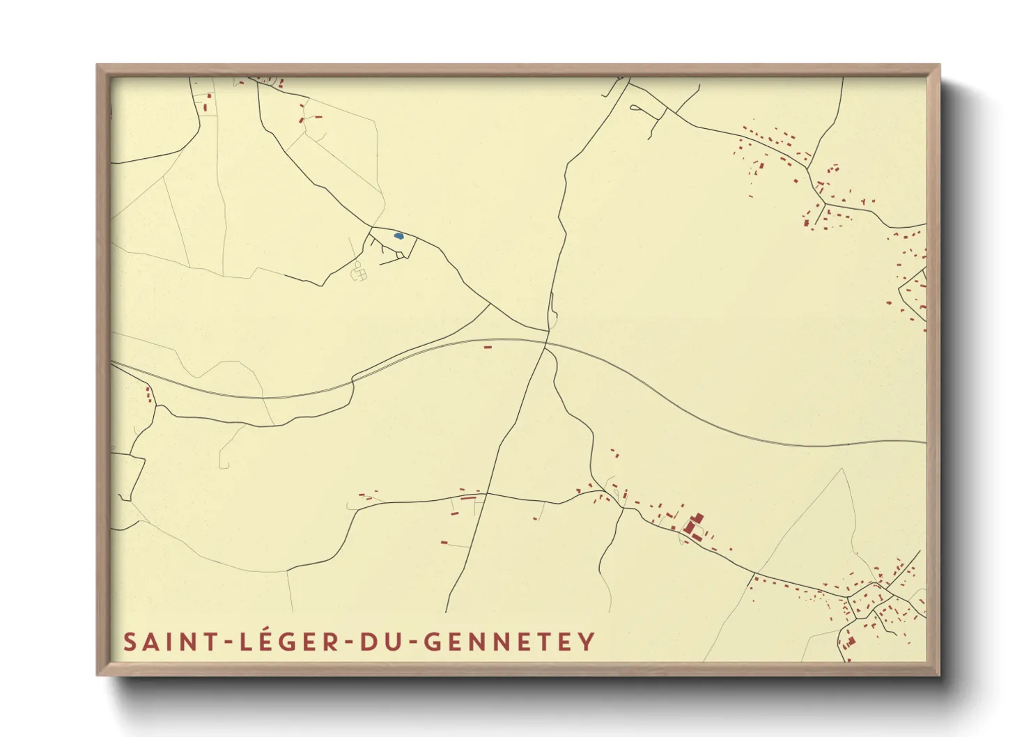 Une affiche de carte sur Saint-Léger-du-Gennetey