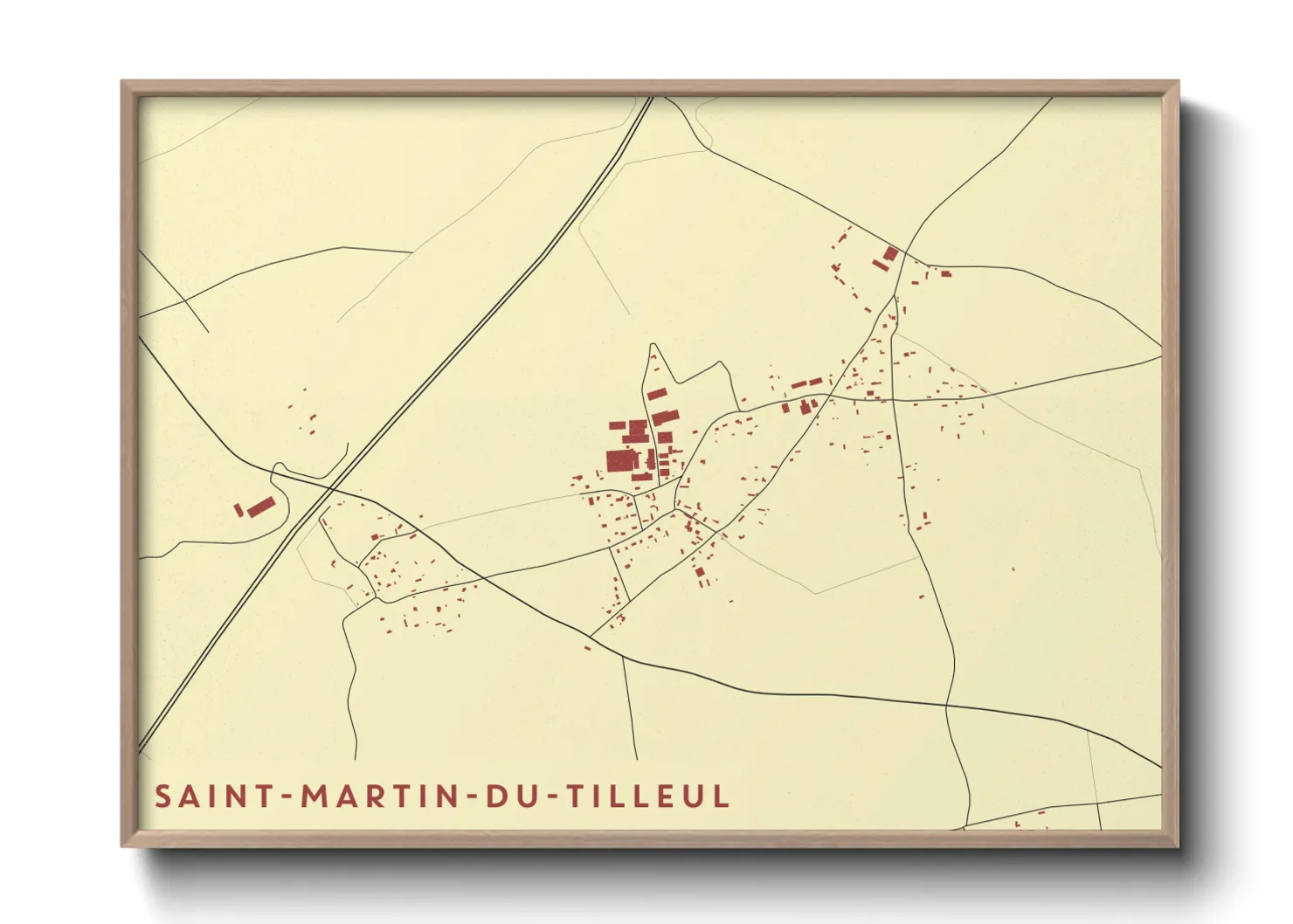 Une affiche de carte sur Saint-Martin-du-Tilleul