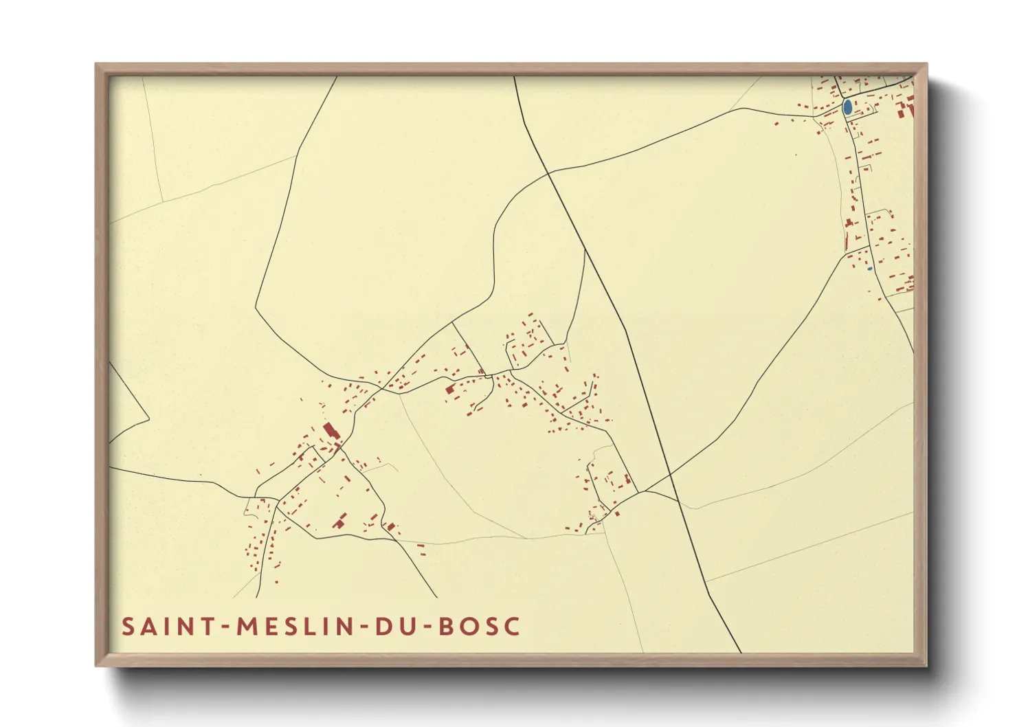 Une affiche de carte sur Saint-Meslin-du-Bosc