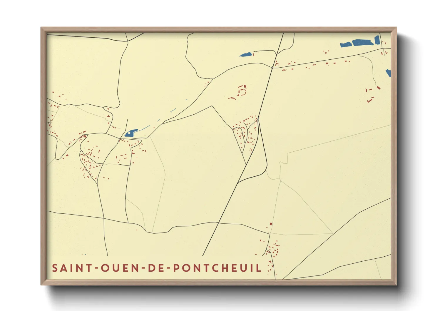 Une affiche de carte sur Saint-Ouen-de-Pontcheuil