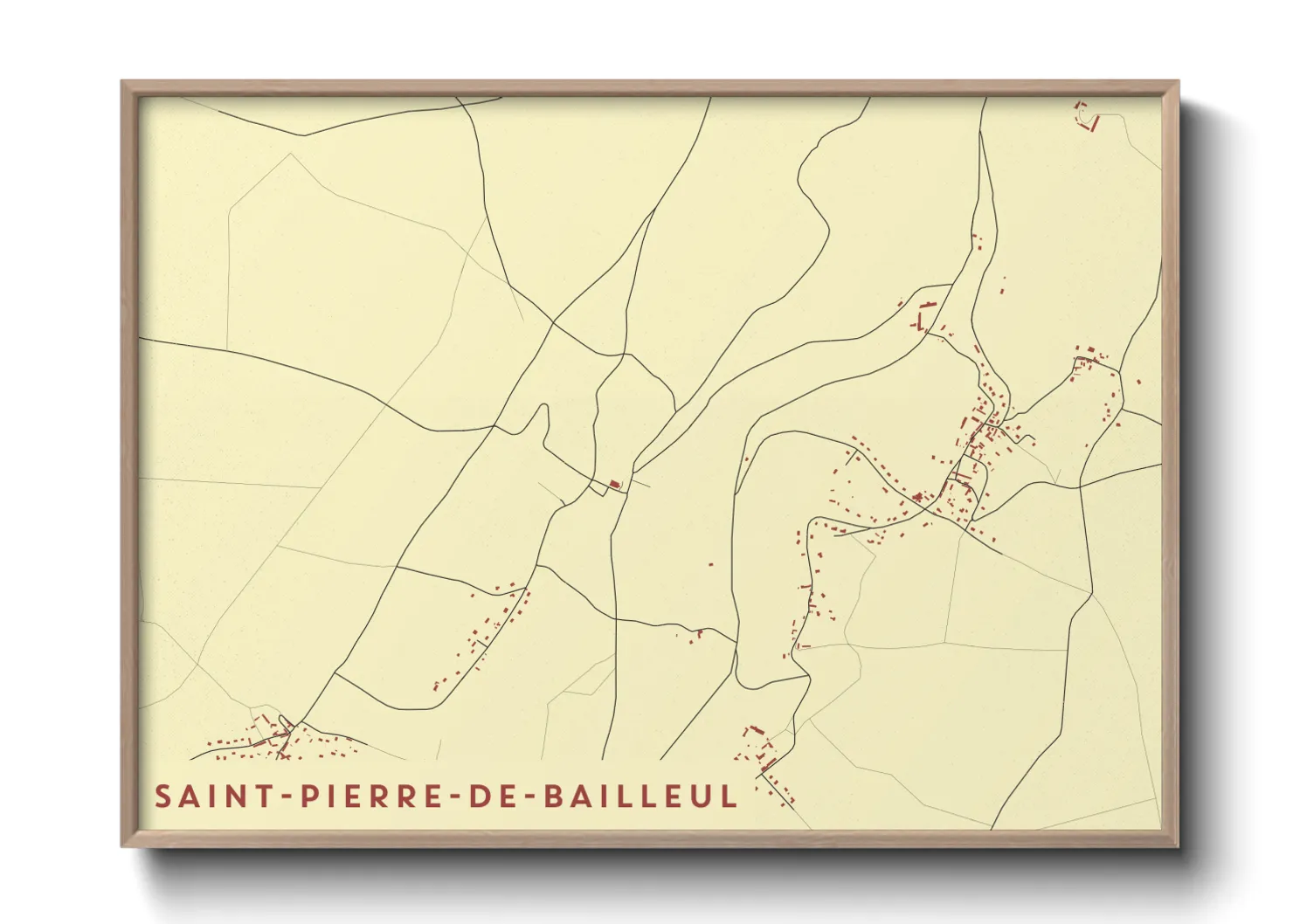 Une affiche de carte sur Saint-Pierre-de-Bailleul