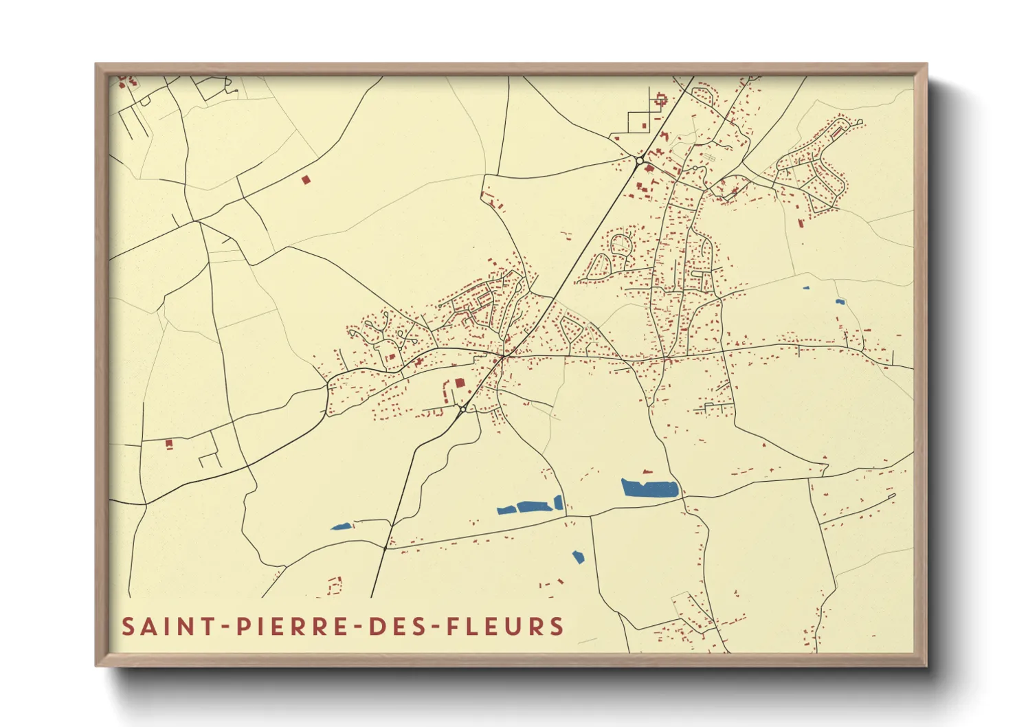 Une affiche de carte sur Saint-Pierre-des-Fleurs