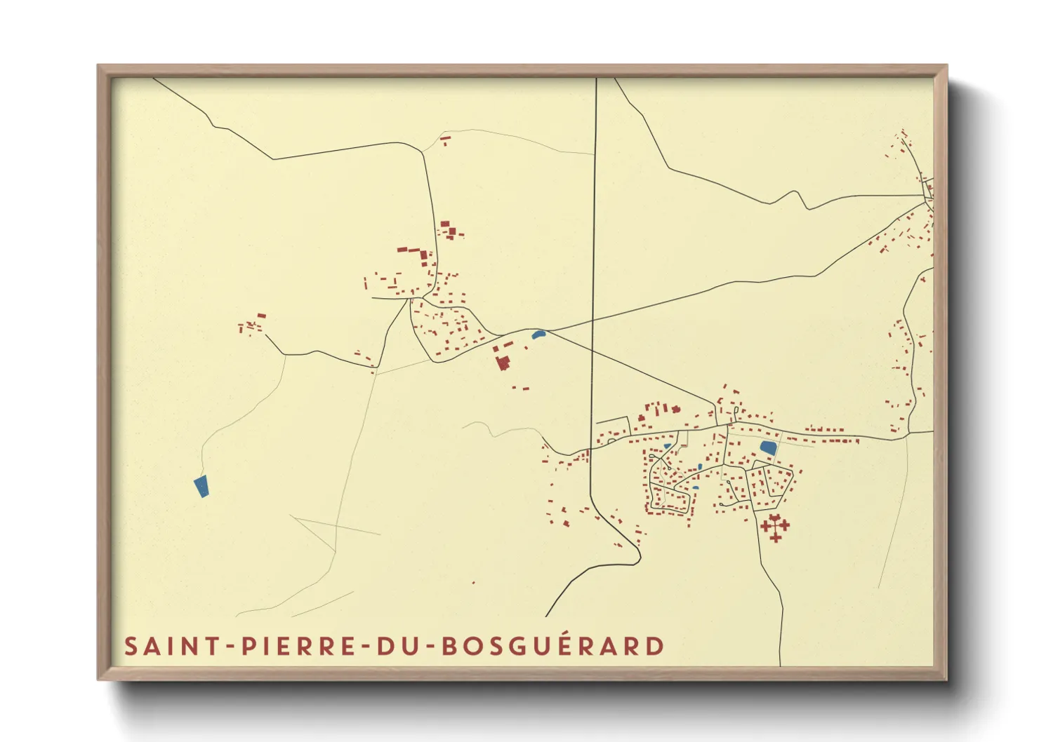 Une affiche de carte sur Saint-Pierre-du-Bosguérard